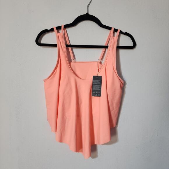 NWT Salmon Pink Bathing Suit Top with Padding Medium - Picture 1 of 6